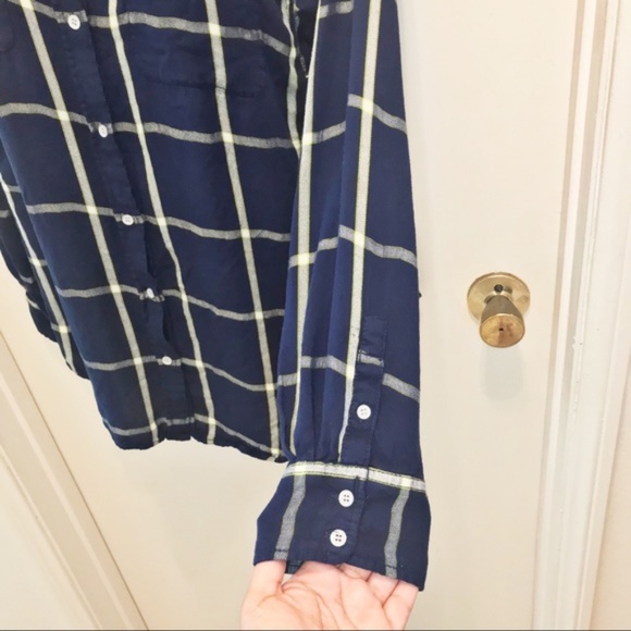 STYLUS Navy Blue Plaid Button Down Shirt L - Picture 3 of 8